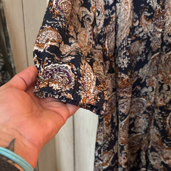 🌟🍄🧡☕️💙MELLODAY Multicolor Paisley Top - Picture 5 of 12